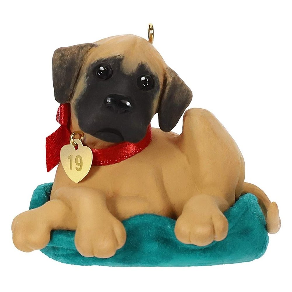 Hallmark Keepsake 2019 Great Dane Puppy Christmas Ornament Puppy Love Series